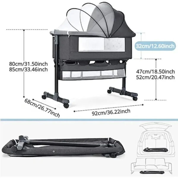 PRENOSNI KREVETIĆ CozyNest LIGHT GRAY - Image 4